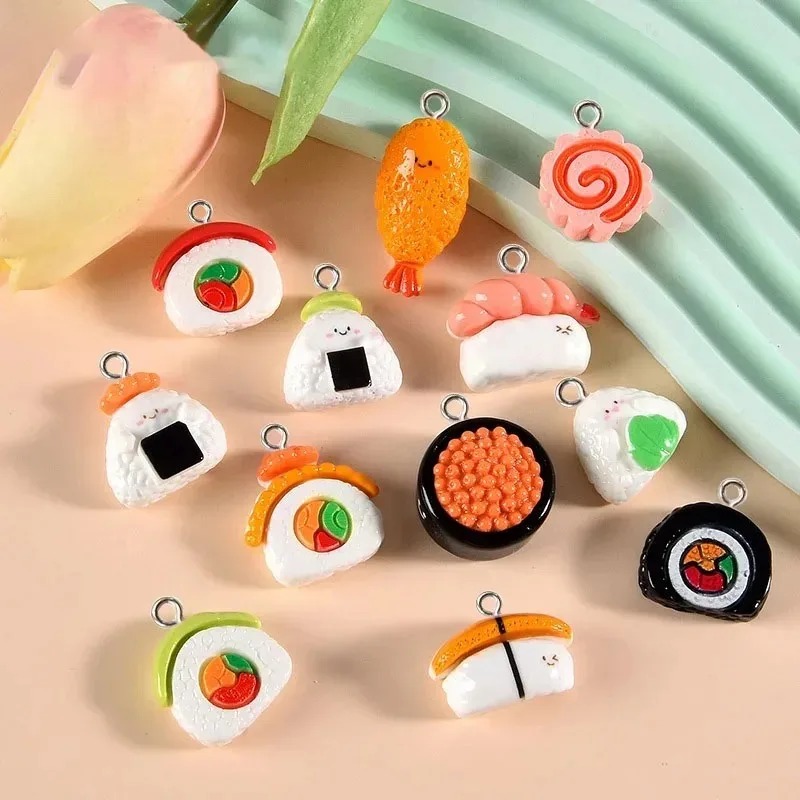 Resin Art Pendant - 10Pcs Mini Food Resin Charms Shiny