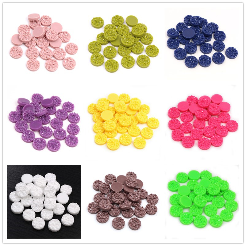 Resin Art Supplies Near Me - 40pcs Resin Druzy Cabochons Dome 8/10/12mm