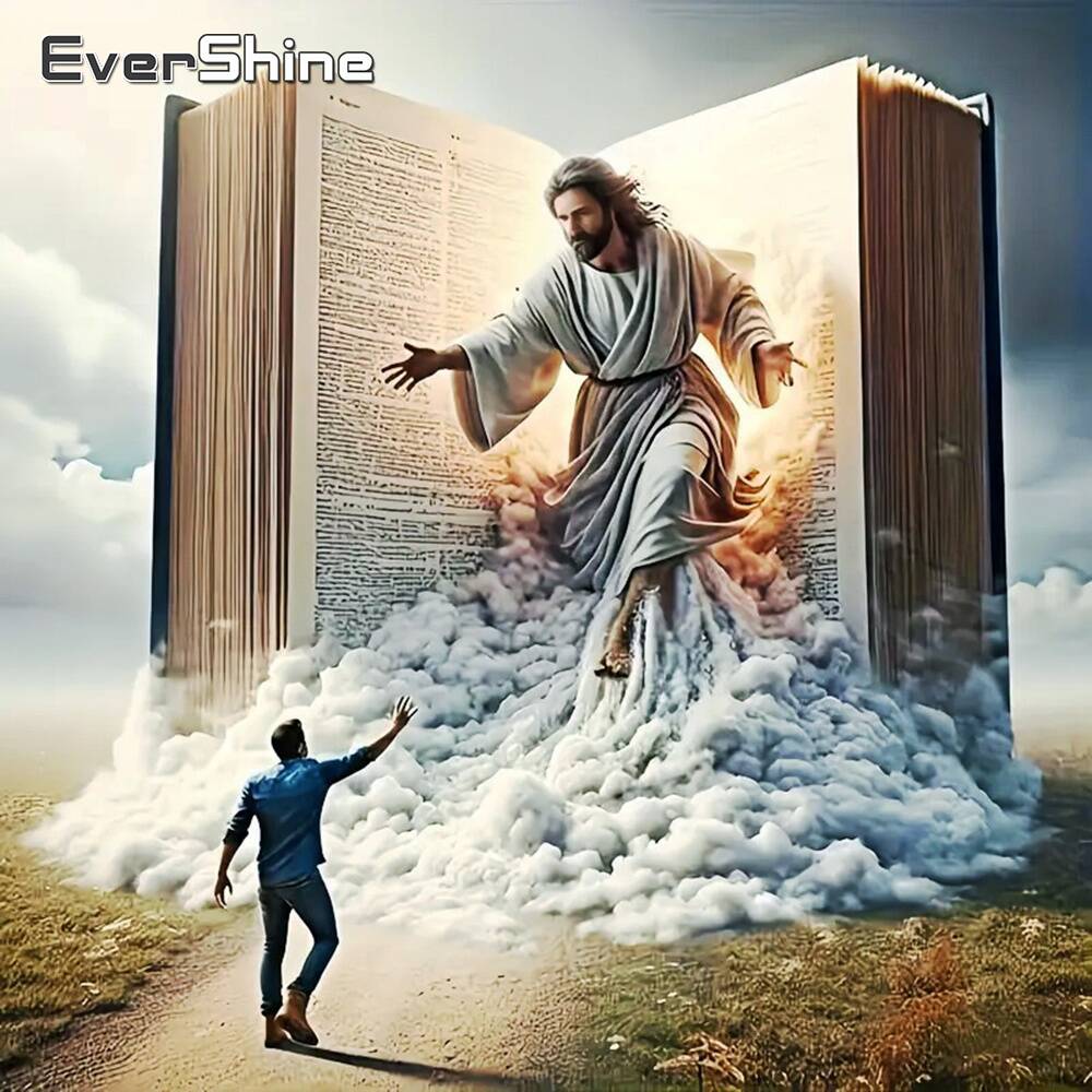 Resin Art Wallpaper - Evershine Full Square Diamond Painting Jesus