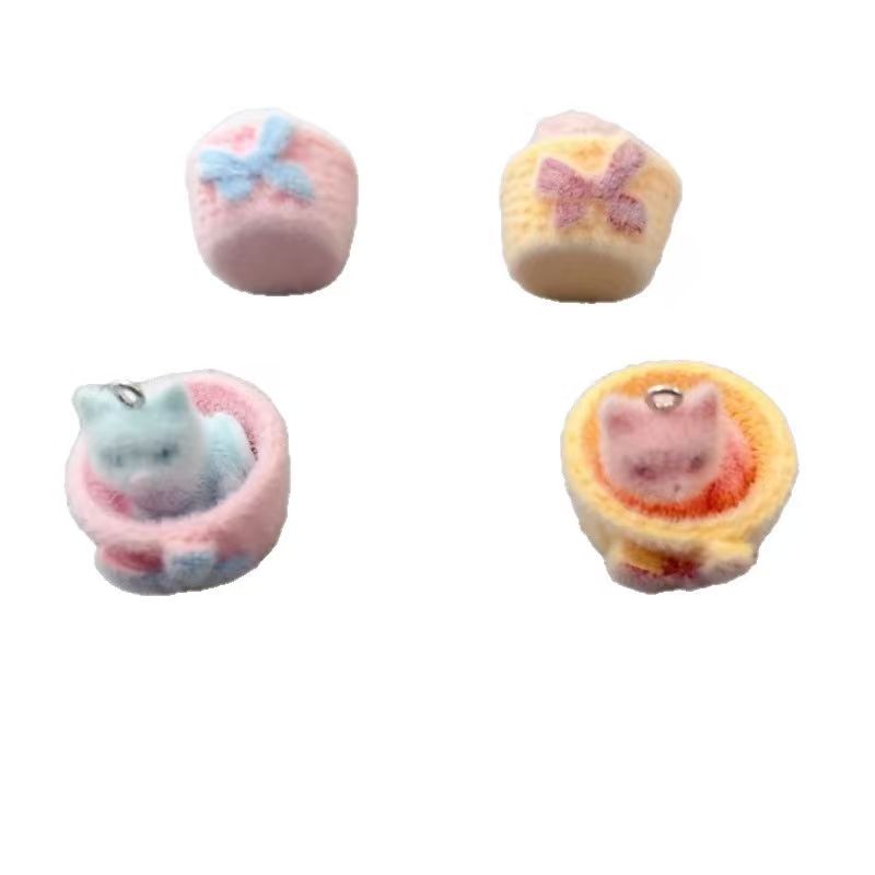 4pcs 3D plush resin cat pendan - Resin Art Pendant recension och pris