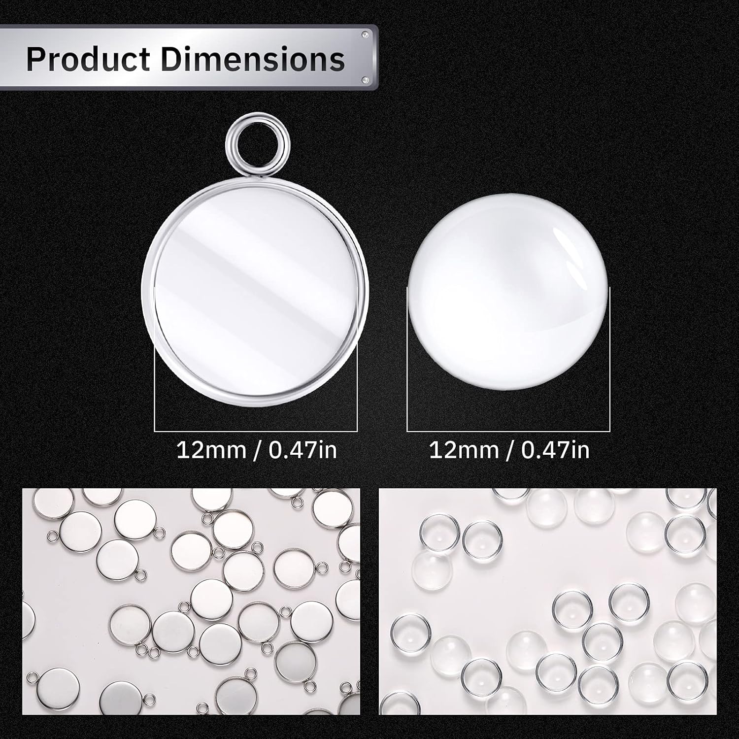 20 Pieces Stainless Steel Roun - Resin Art Pendant recension och pris