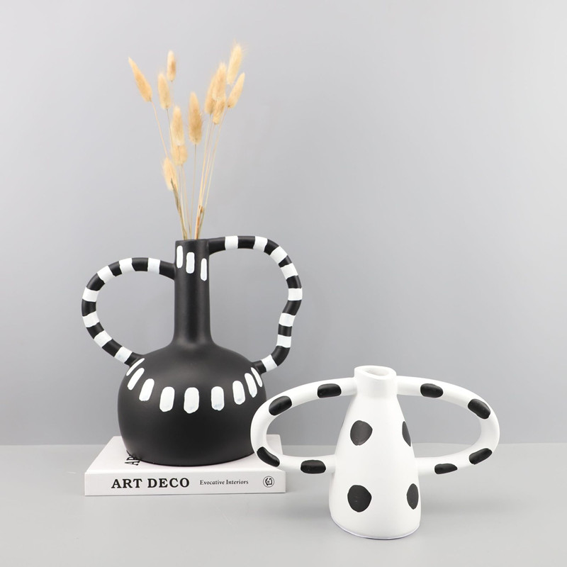 Modern Art Black and White Pol - Resin Art Dining Table recension och pris