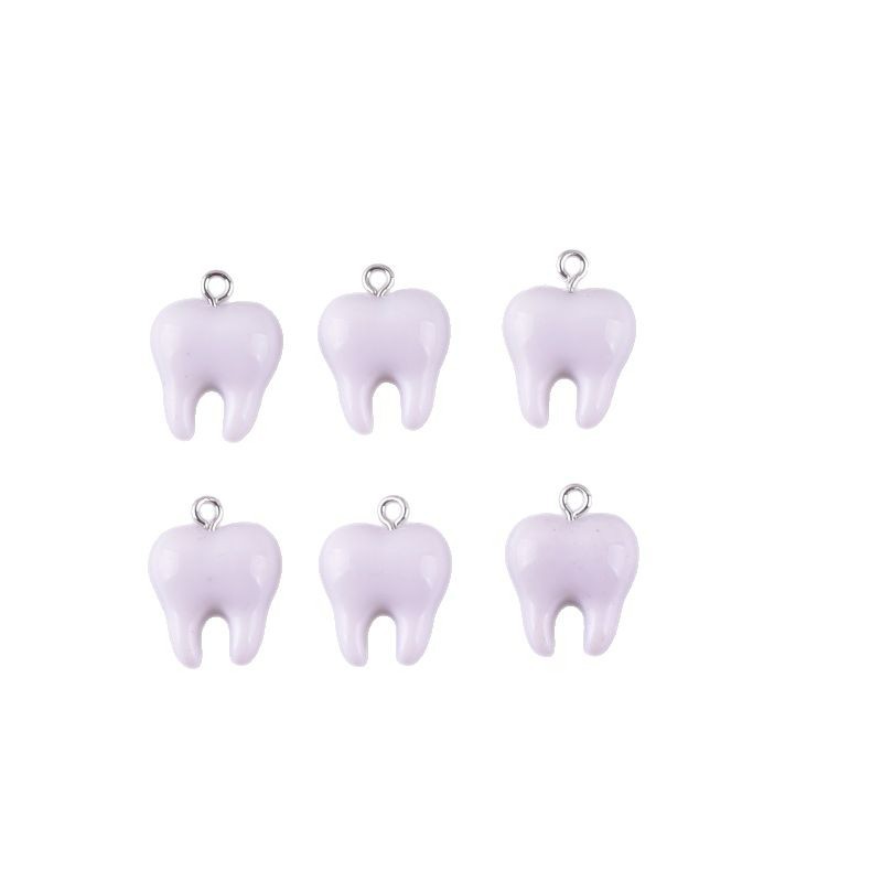 10pcs Cute White Teeth Resin P - Resin Art Pendant recension och pris