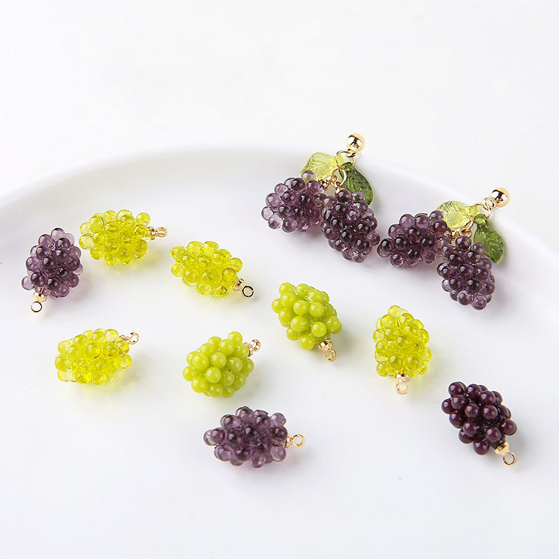 6pcs Cute Little Grapes Resin  - Resin Art Pendant recension och pris