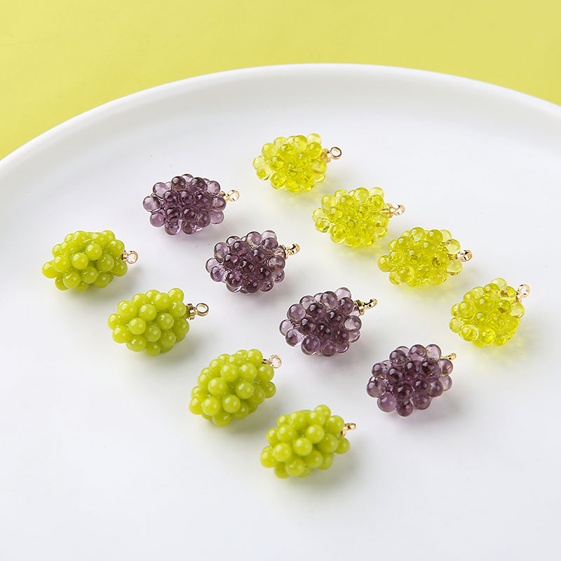 6pcs Cute Little Grapes Resin  - Resin Art Pendant recension och pris