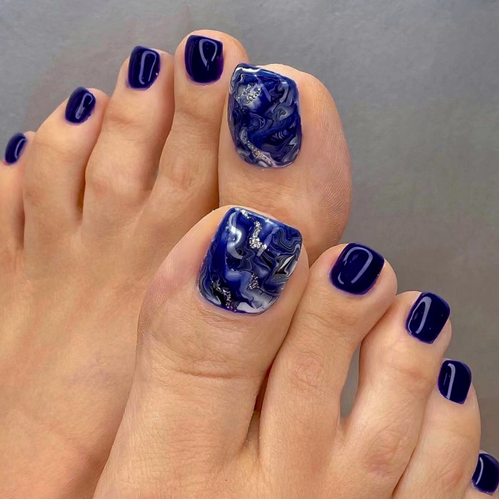 24pcs Glossy Blue False Toenai - Resin Art And Deco recension och pris