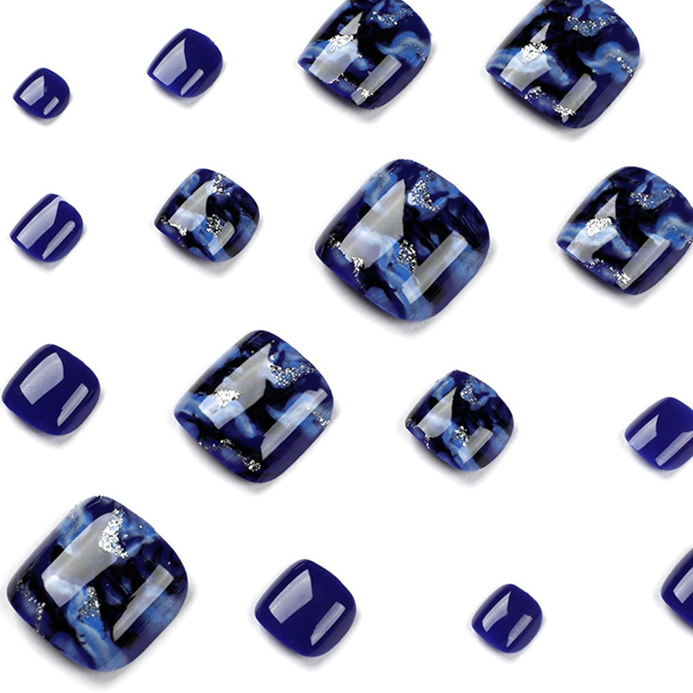 24pcs Glossy Blue False Toenai - Resin Art And Deco recension och pris