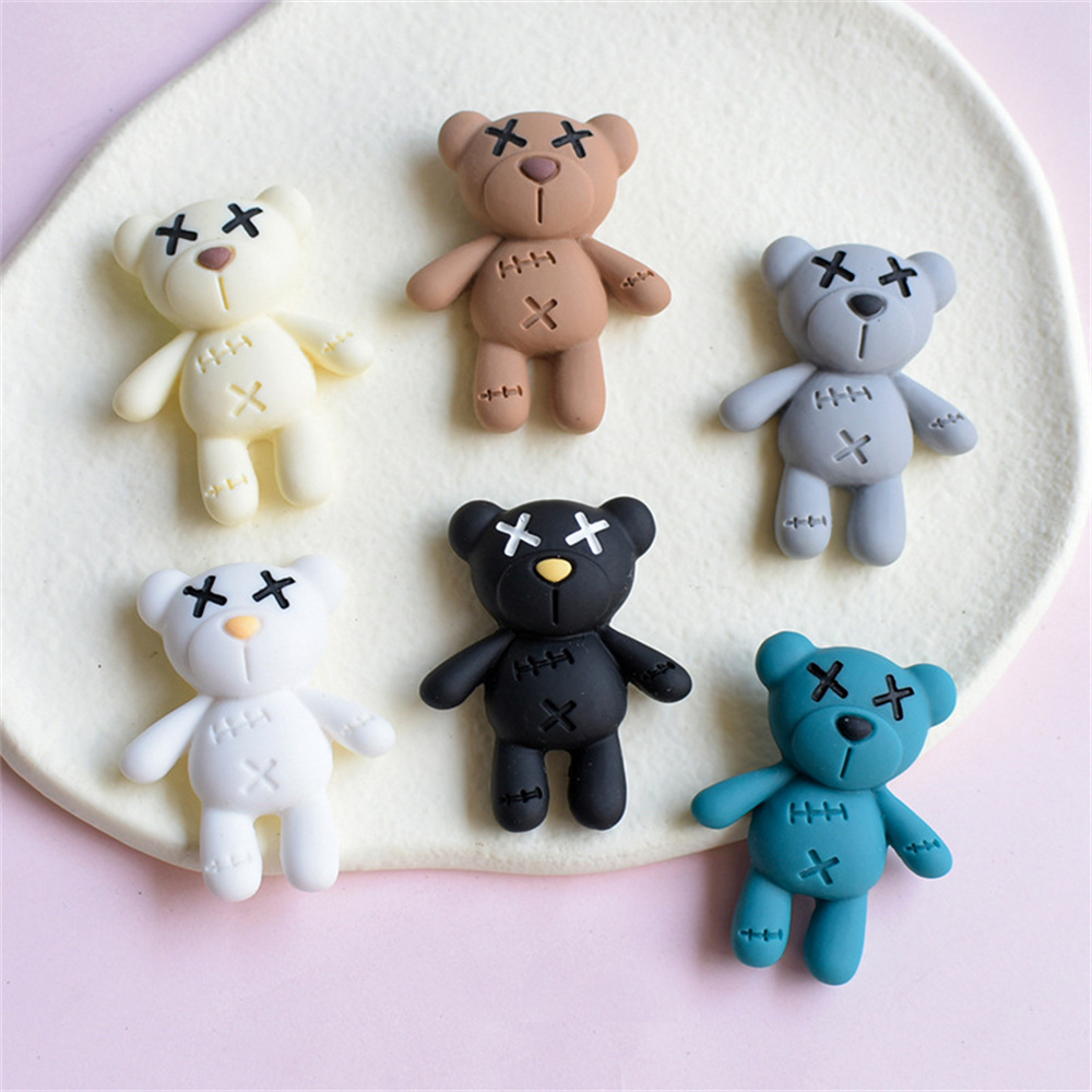 10Pcs Cute Cartoon Bear Flatba - Resin Art Phone Case recension och pris