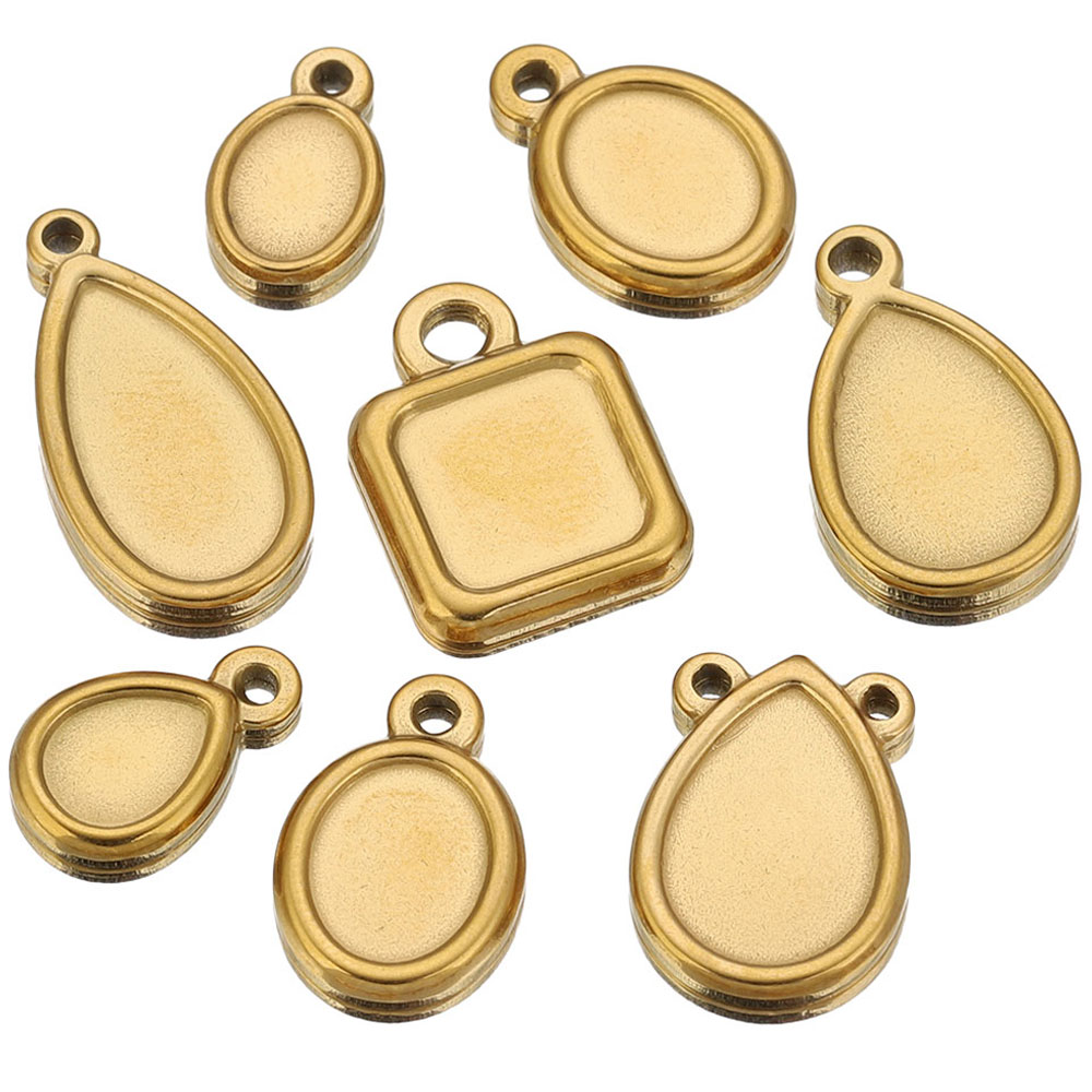 5pcs Stainless Steel Square Dr - Resin Art Pendant recension och pris
