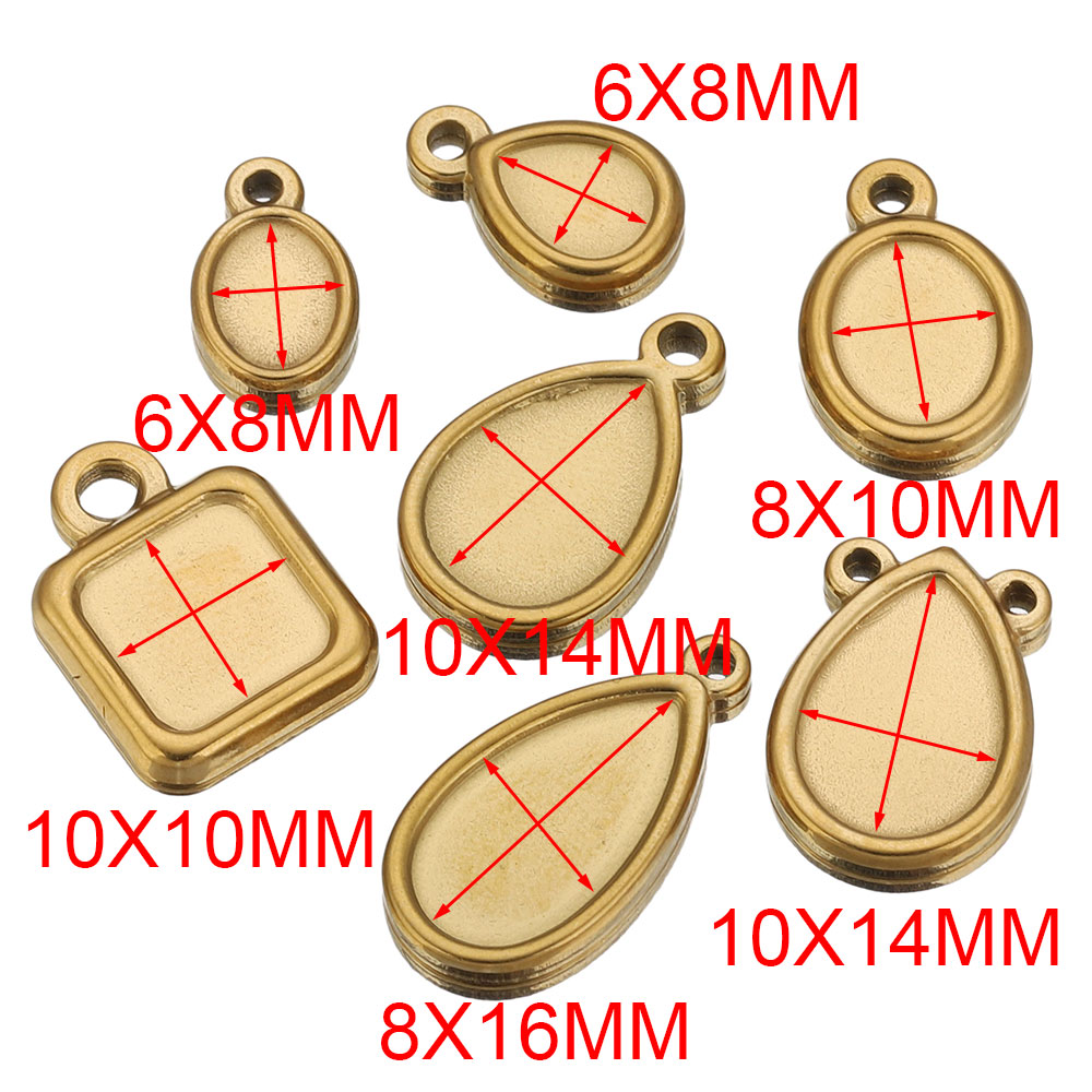5pcs Stainless Steel Square Dr - Resin Art Pendant recension och pris