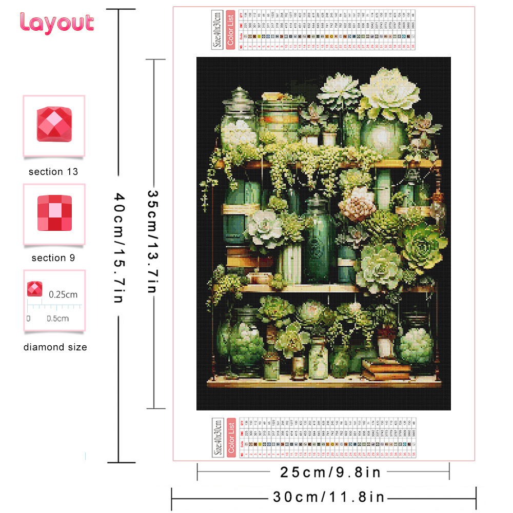 Huacan Diamond Painting Succul - Resin Art Wallpaper recension och pris