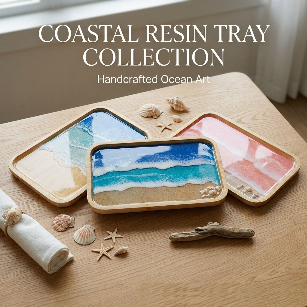 Epoxy Resin Ocean Art Decorati - Resin Art Dining Table recension och pris