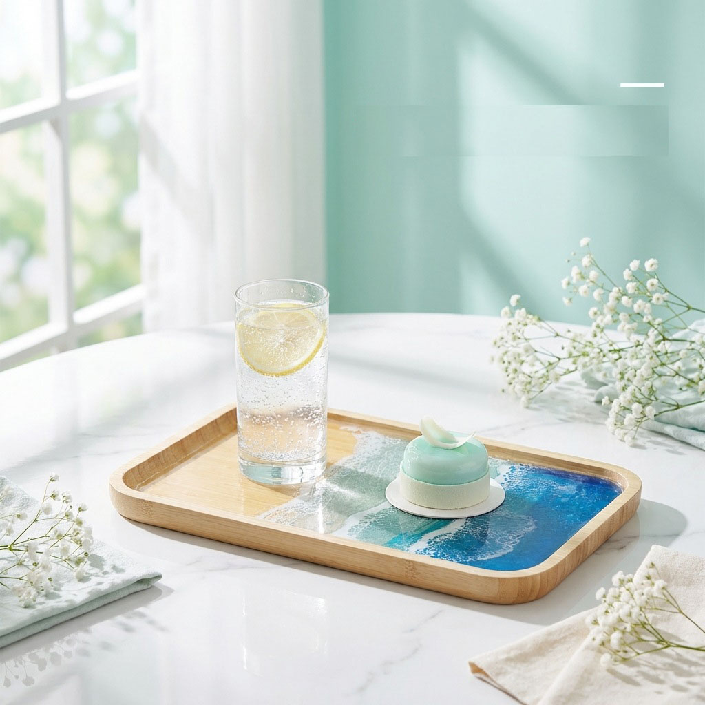 Epoxy Resin Ocean Art Decorati - Resin Art Dining Table recension och pris