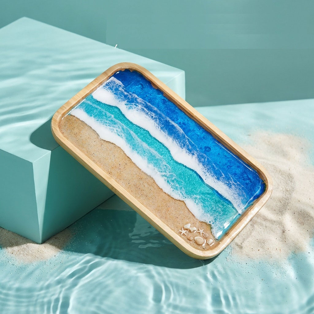 Epoxy Resin Ocean Art Decorati - Resin Art Dining Table recension och pris