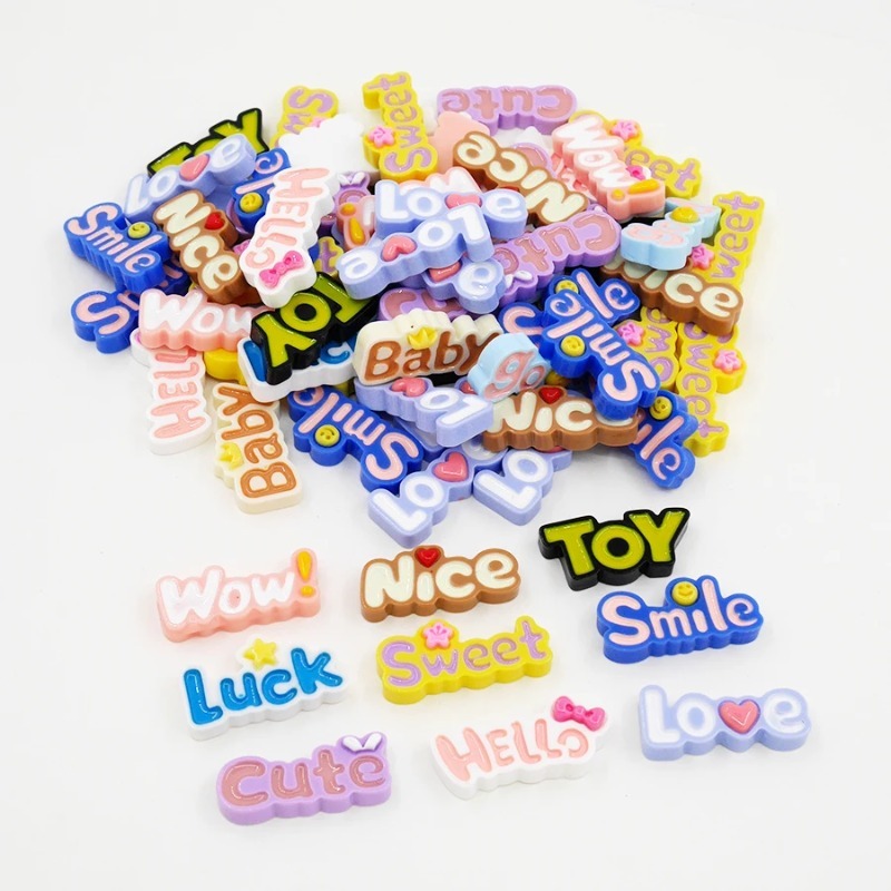 10Pcs Cute Flat Back Wow Luck  - Resin Art Phone Case recension och pris
