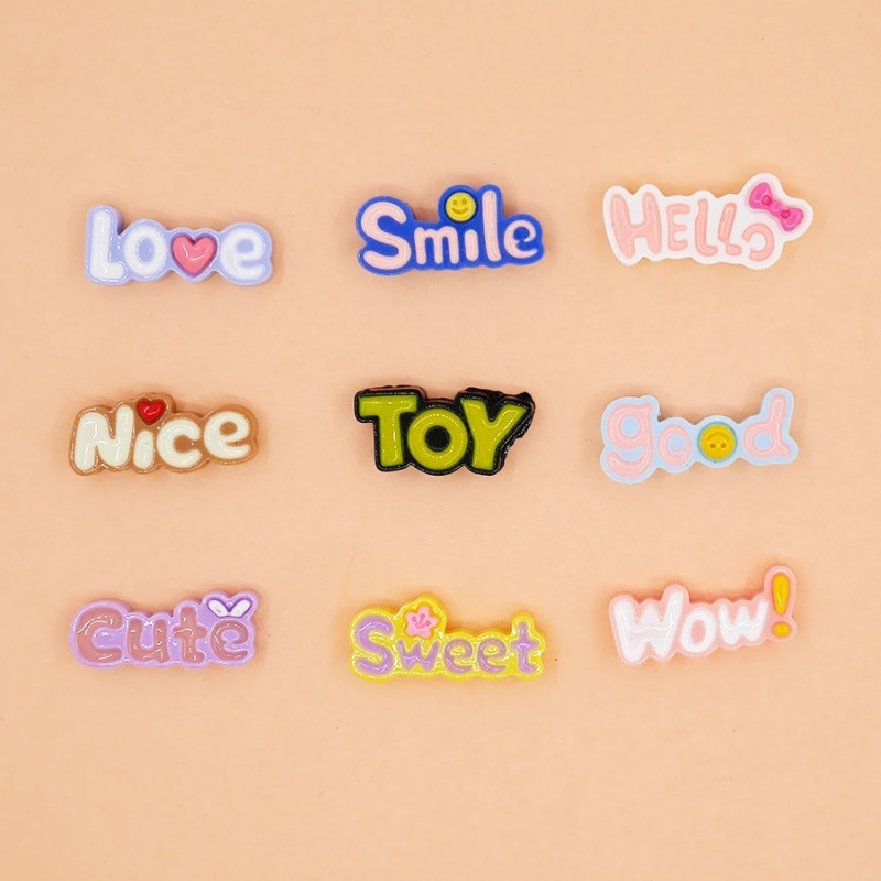 10Pcs Cute Flat Back Wow Luck  - Resin Art Phone Case recension och pris