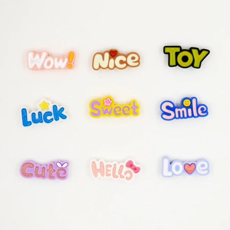 10Pcs Cute Flat Back Wow Luck  - Resin Art Phone Case recension och pris