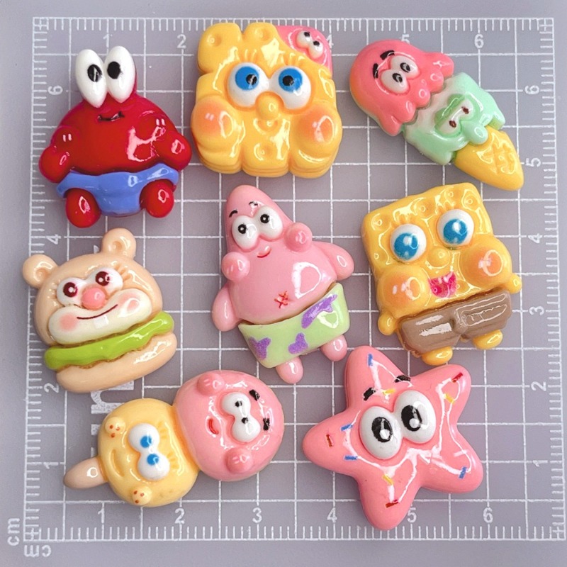 8PCS Kawaii SpongeBob SquarePa - Resin Art Phone Case recension och pris