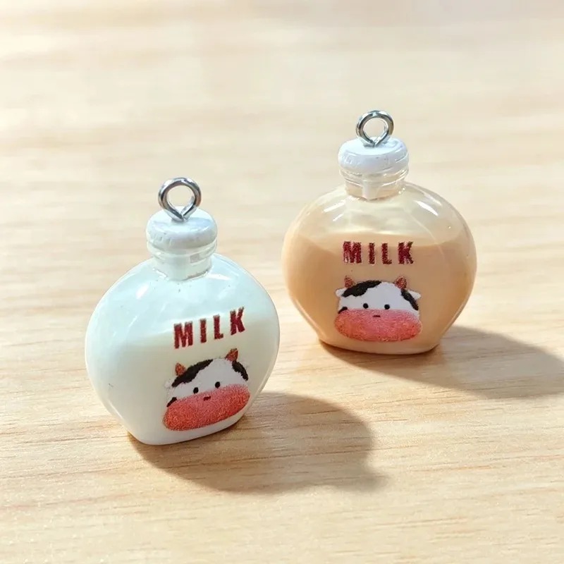 10Pcs Adorable Small Cow Milk  - Resin Art Pendant recension och pris