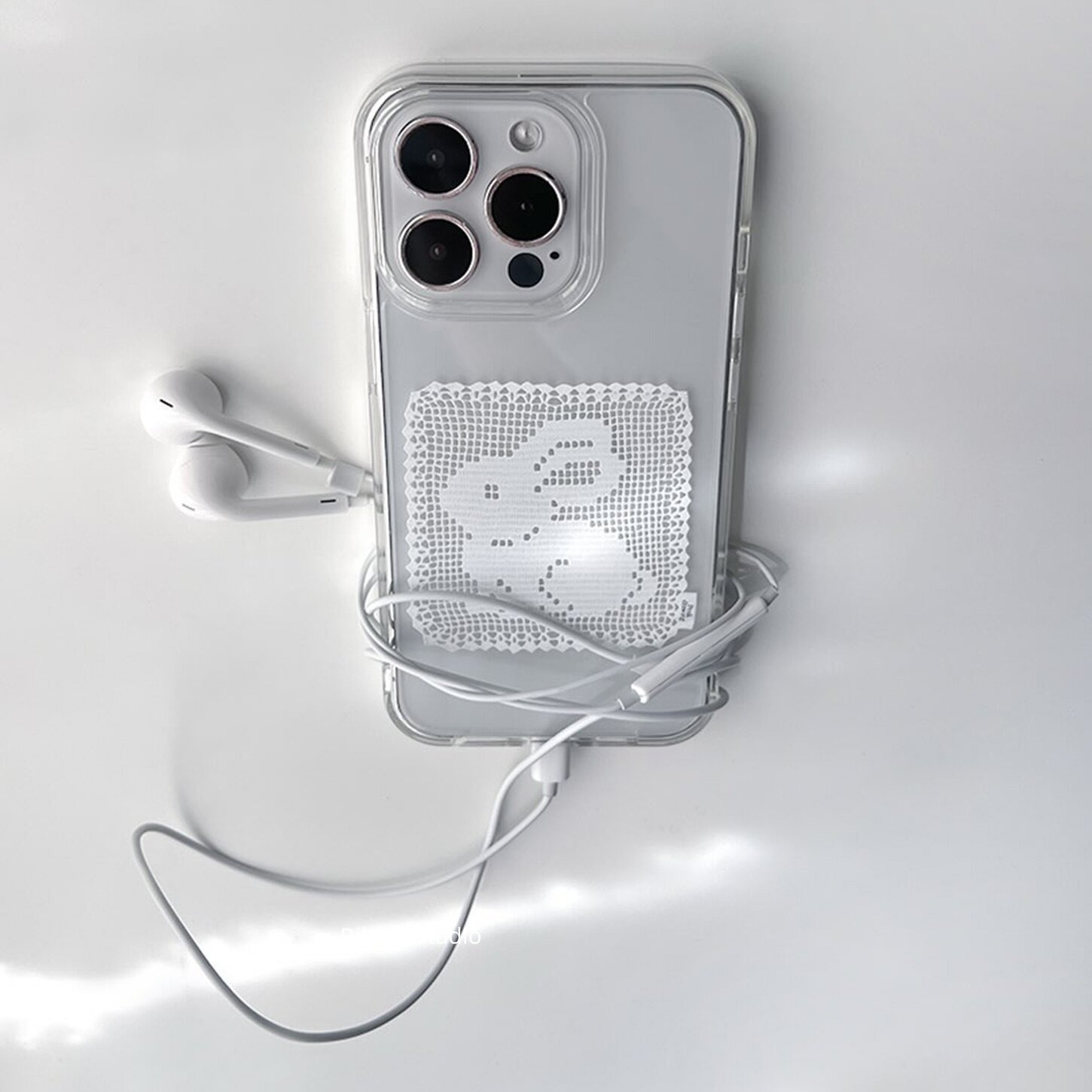 Korean Ins White Lace Pattern  - Resin Art Phone Case recension och pris