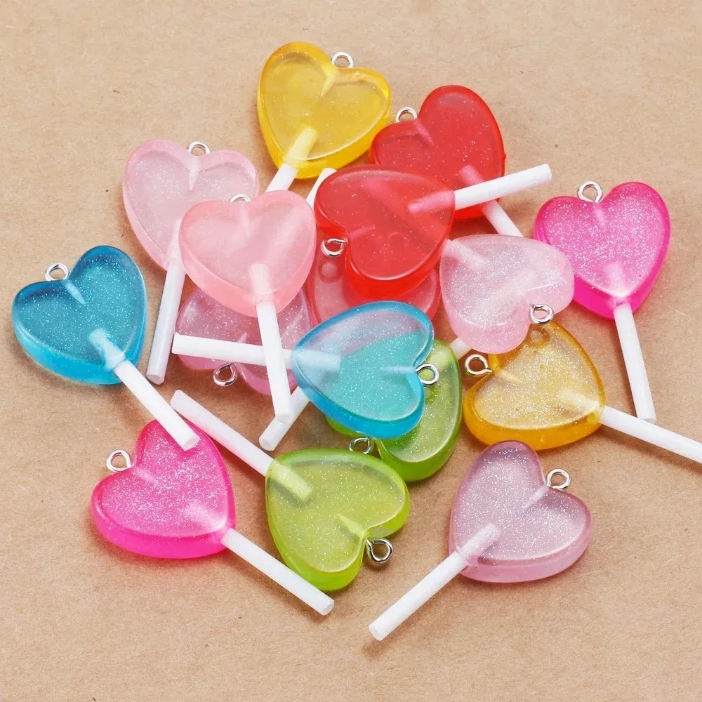 10Pcs Kawaii Sparkly Heart Lol - Resin Art And Deco recension och pris