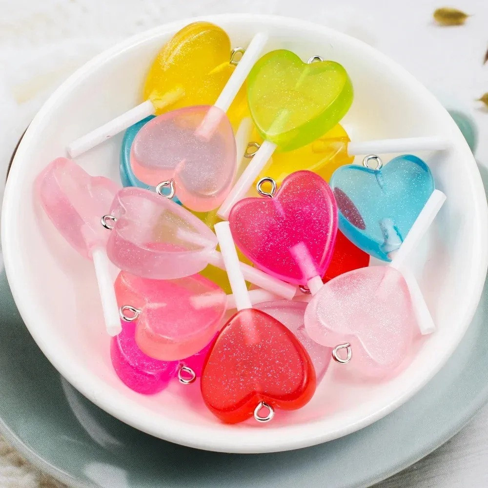 10Pcs Kawaii Sparkly Heart Lol - Resin Art And Deco recension och pris