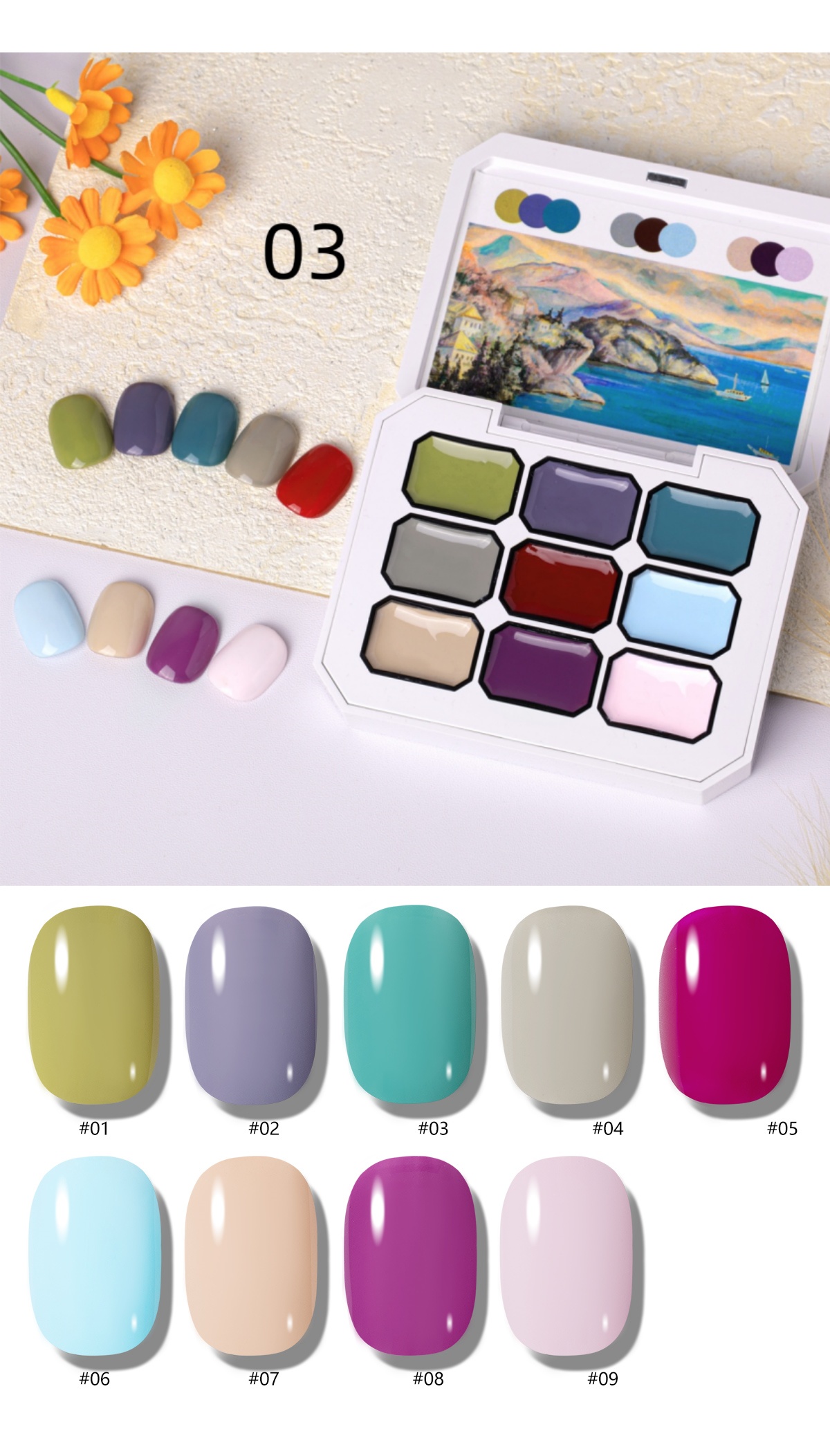 1pc 9-Grid Color Painting Gel  - Resin Art Gel recension och pris
