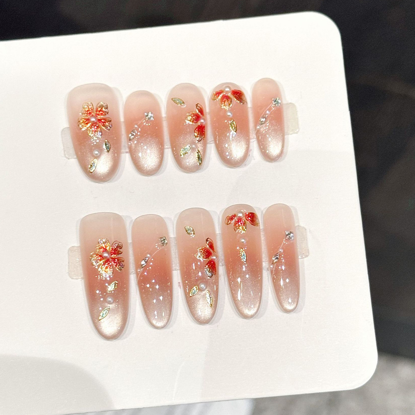 10pcs Handmade Fake Nails Pres - Resin Art And Design recension och pris